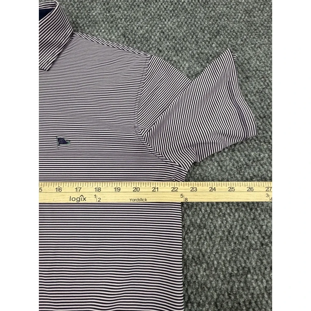 Greyson Men's Large Purple Striped Golf Performance Polo Shirt - Picture 8 of 8